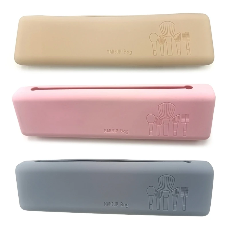 

Silicone Cosmetic Make up Bag,Makeup Brush Cover Soft Makeup Brush Holder Drop Shipping