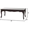 Traditional Ornate Detailing Wood Coffee Table, Dark Cherry 2
