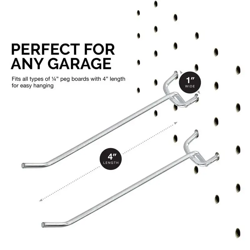 

50PCS Stainless Steel Pegboard Three-legged Hooks Universal Fit Hole Board Hook For Storage And Organizing A Wide Range Of Tool