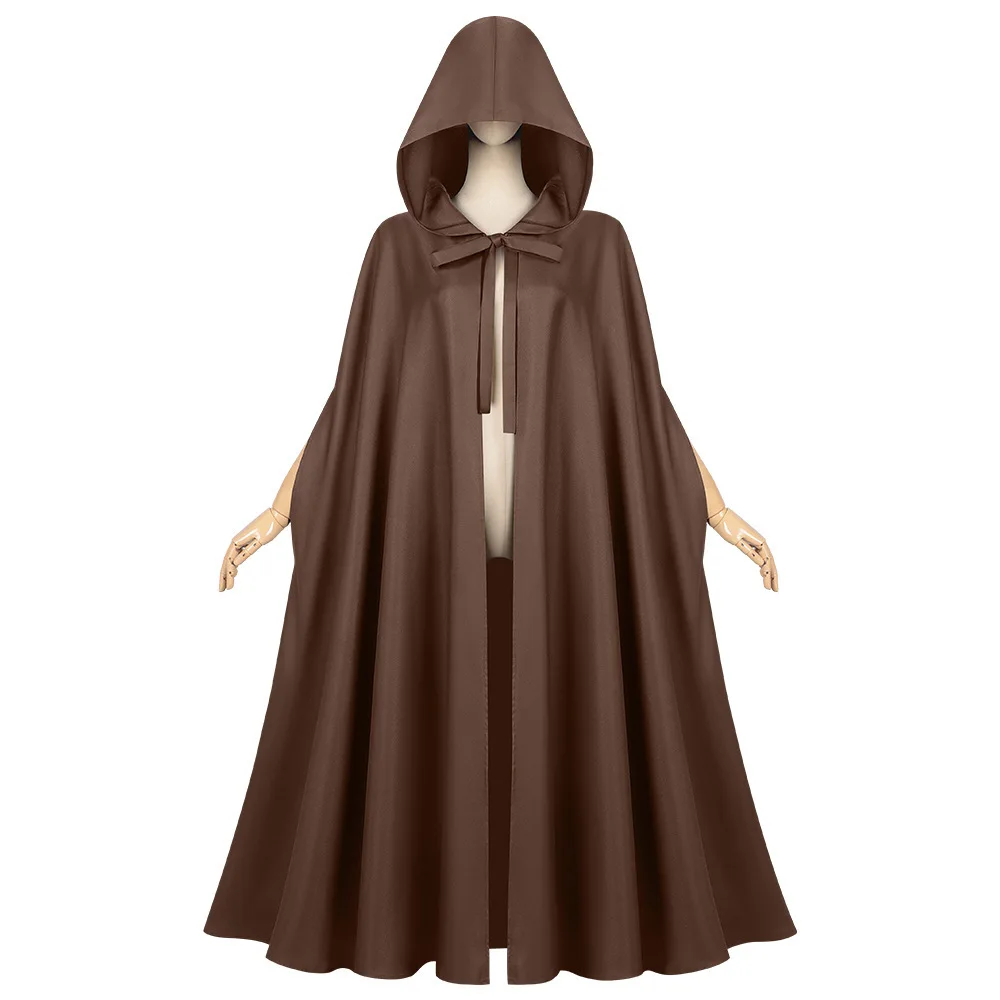2025 New Medieval Hooded Cape for Men and Women,Halloween COS Solid-Color Monk Grim Reaper Wizard Cloak Unisex One Size Fits All