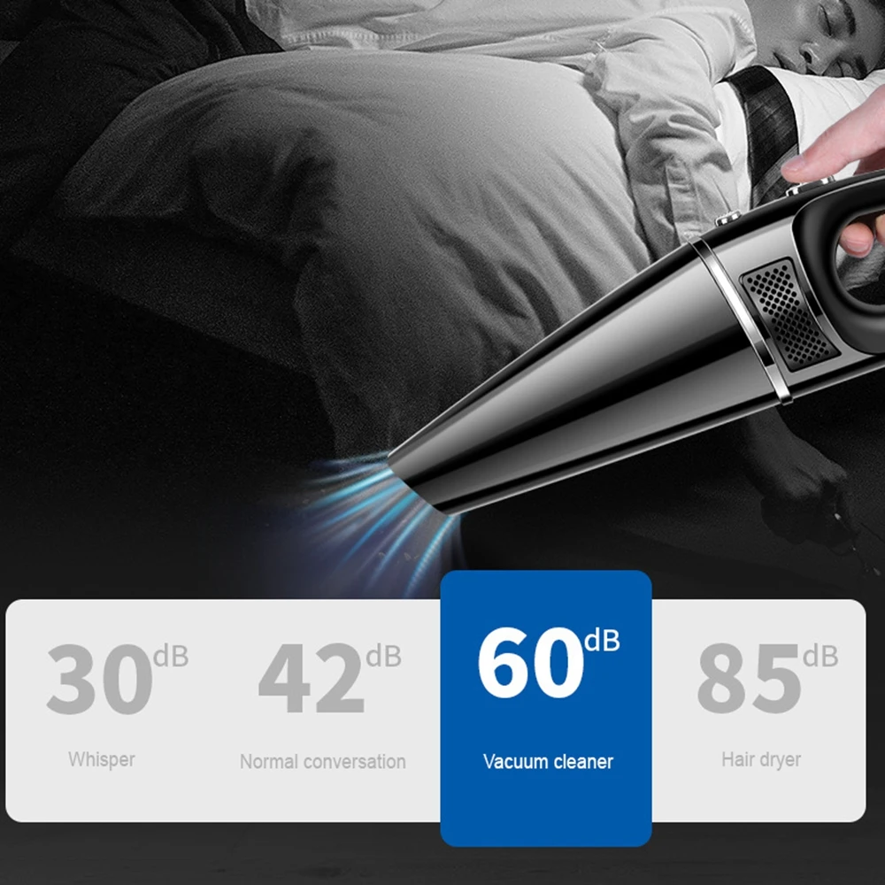 Aspirateur 120W USB Aspirateur à Main Sans Fil Voiture Puissant
