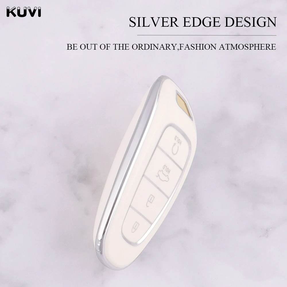 Key Case Key Case Cover TPU For Hyundai Tucson Solaris Sonata Hybrid NEXO NX4 Santafe dn8 4 Buttons Accessories