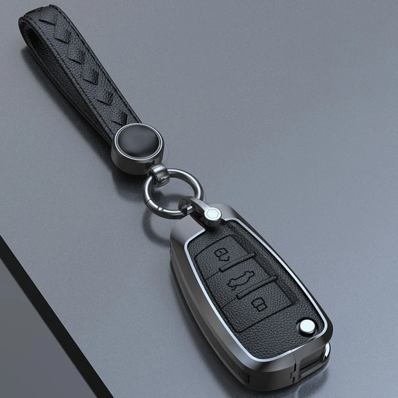 

Zinc Alloy Leather Car Remote Key Case Holder Shell For Audi A3 8L 8P A4 B6 B7 B8 A6 C5 C6 4F RS3 Q3 Q7 TT 8L 8V S3 Protector