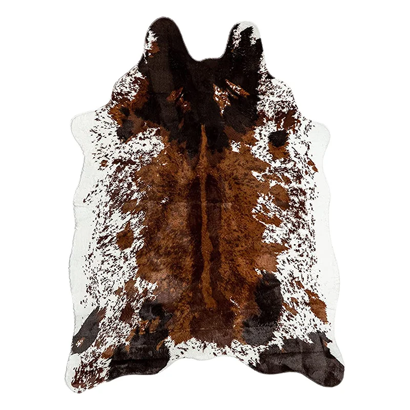 New Large Size Soft Faux Fur Leather Cow Carpet for Home Living Room Decor Imitation Animals Skin Area Rugs 3