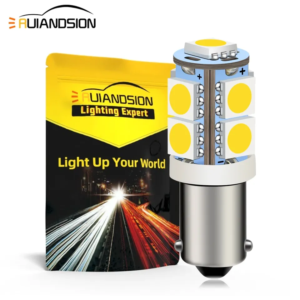 2PCS Ruiandsion BA9S T4W Led Car Light Bulbs 5050 9Chip for Car Interior Lamp Bulb Reading Light License Plate Light 4300K 12V