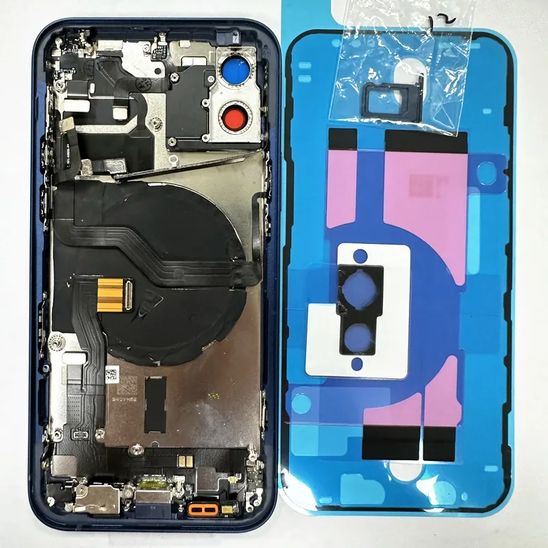 

Back Rear Housing Battery Door with Charging Port Power Volume Flex Cable for iPhone 12 Replacement Parts with CE