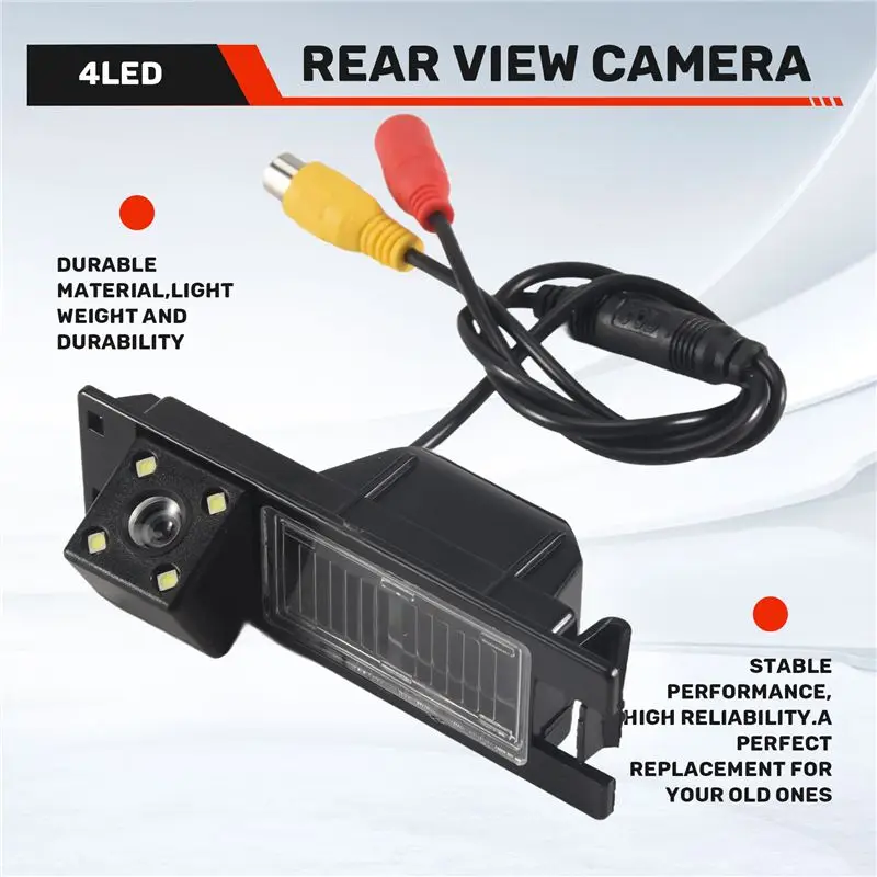 Telecamera posteriore HD 4LED per auto, telecamera di retromarcia per Opel Astra H J Corsa Meriva Zafira Insignia FIAT Buick Reg - immagine 4