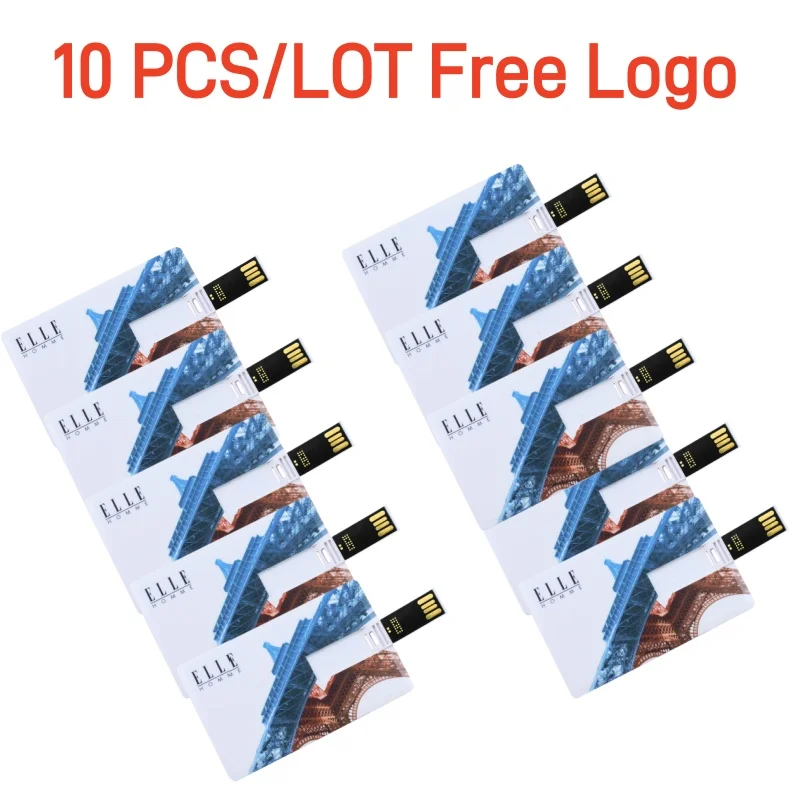USB 플래시 드라이브 맞춤형 로고, 최고 품질의 크리에이티브 펜드라이브, 무료 로고 100% 용량, 4GB, 8GB, 16GB, 32Gb 신용 카드, 10 PCs/로트
