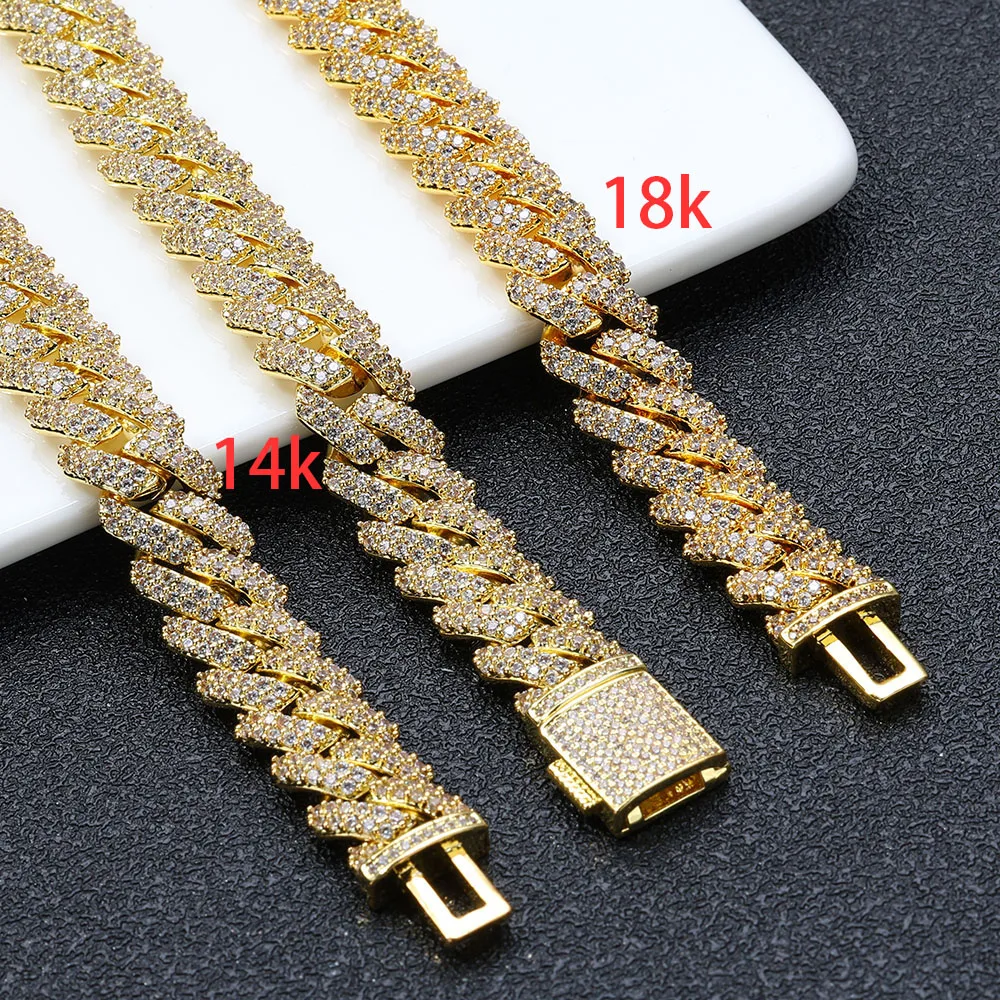 HHIOK 10mm Miami Cuban Link Chain Double Row 5A Zircon