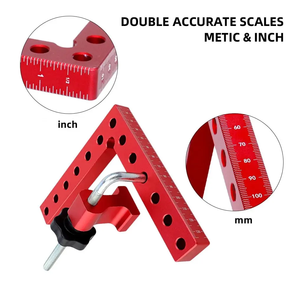 2Pack 90 Degrees Positioning Squares Right Angle Clamp,Aluminium Alloy L-Type Corner Clamp Woodworking Carpenter Clamping Tool
