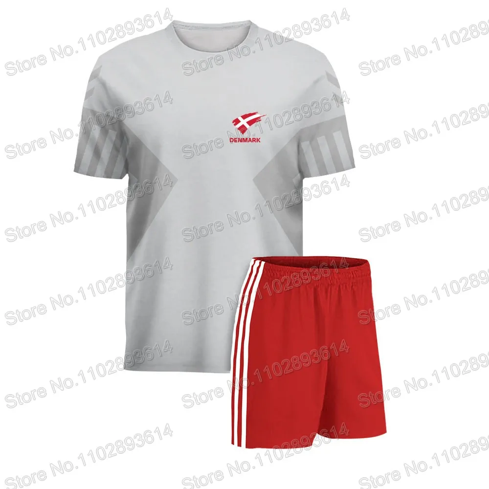 

Denmark National Jersey team Fans 2023 T Shirts 3D Print Mens Shorts Running Streetwear Casual Training Suit Clothe
