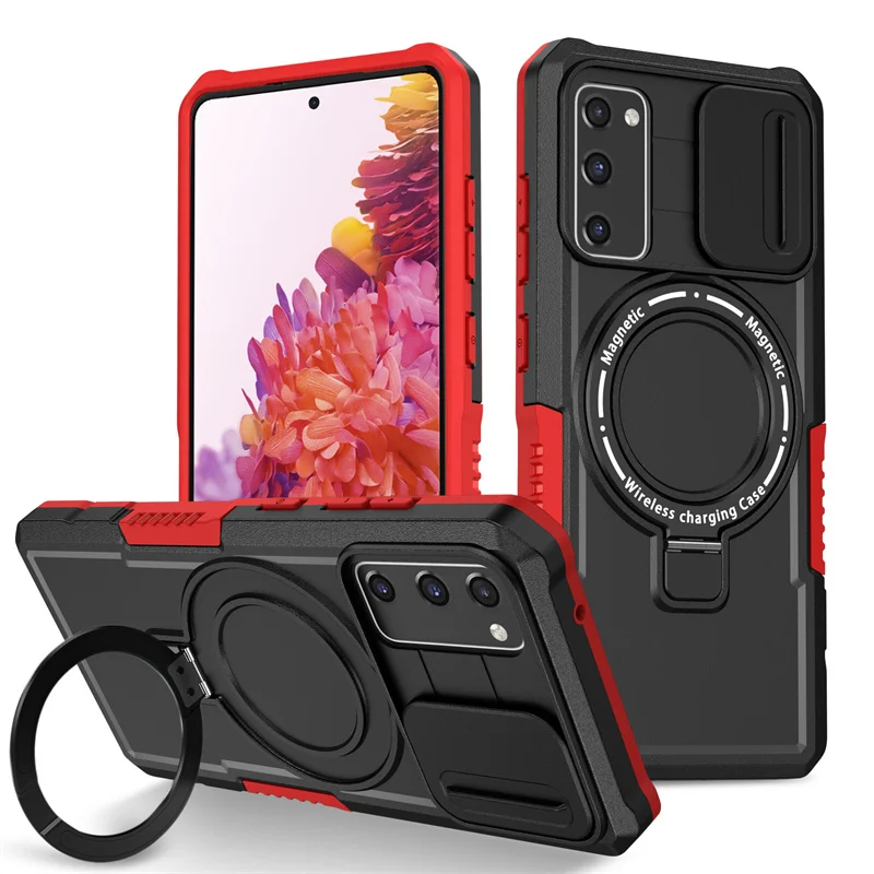 Shockproof Armor Case with Magsafe Wireless Charging and Magnetic Ring Holder