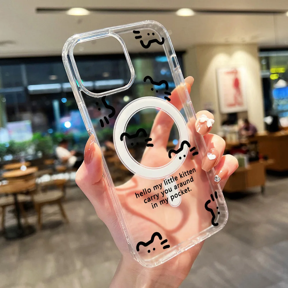 Silicone Magnetic Phone Case with Cat Design