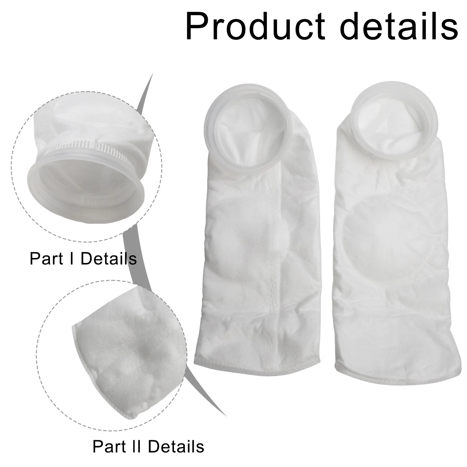 2pcs Filter Bags For Automotive/Pharmaceutical Industry Water Treatment PP Non-woven Water Treatment Filter Bags Accessories