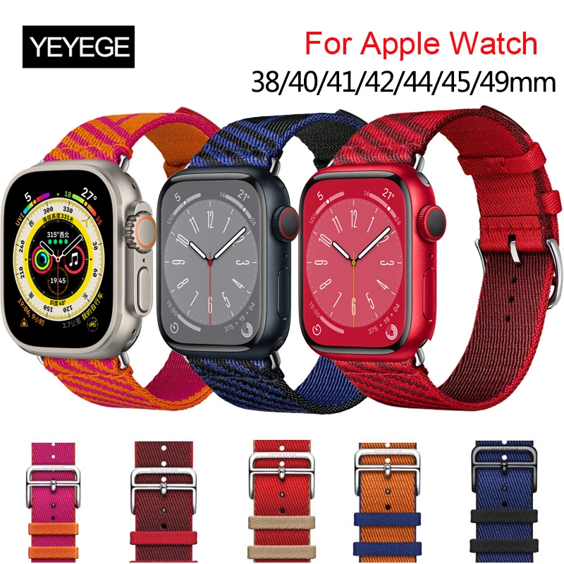 Single Tour Swift Leather Strap For Apple Watch Band 44mm 49mm 45mm 41mm  40mm 42mm Correa Bracelet Iwatch Series 7 Ultra 8 3 Se - Watchbands -  AliExpress