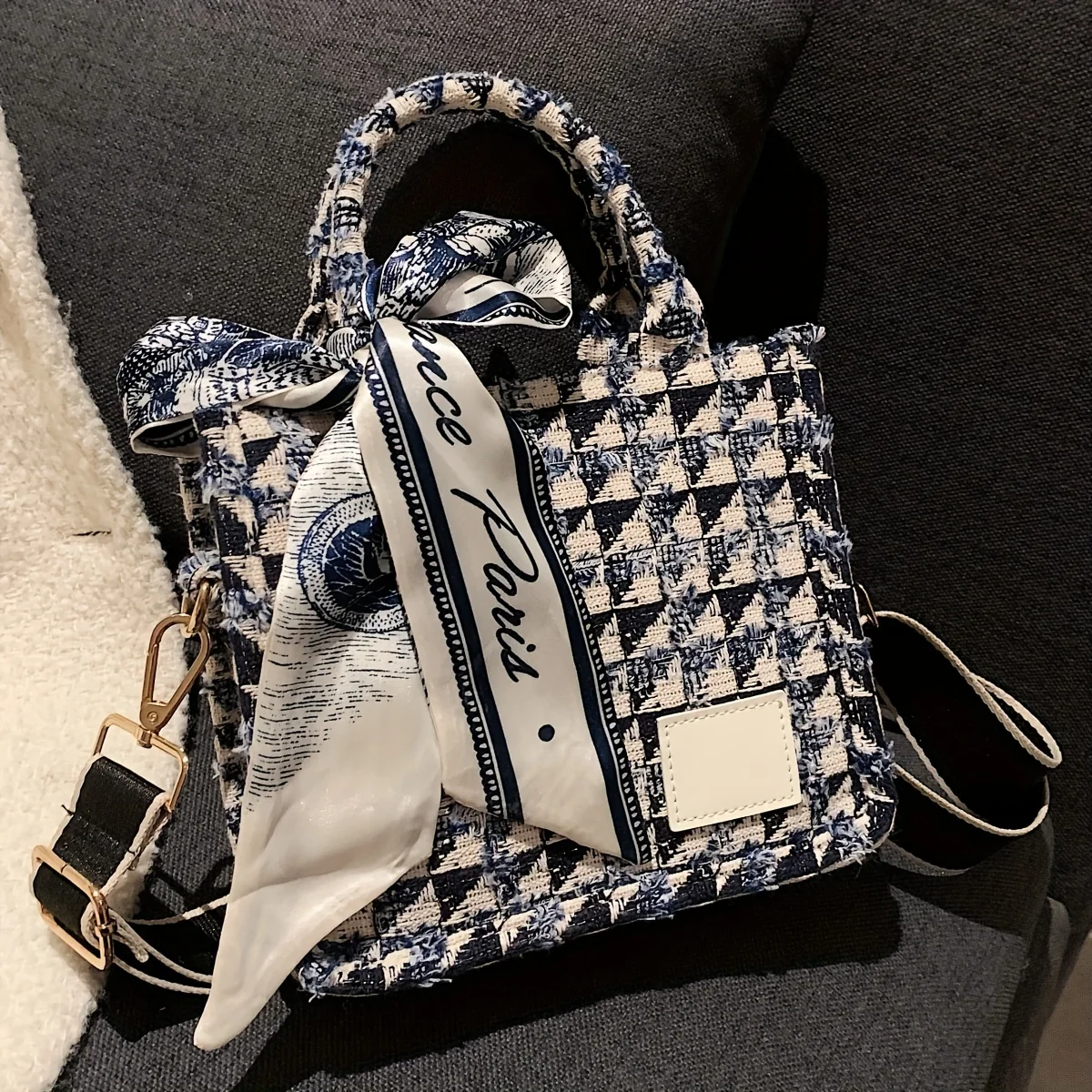 Mini borsa a tracolla vintage in tela retrò, borsa a mano e borsetta eleganti da donna_voghion.com