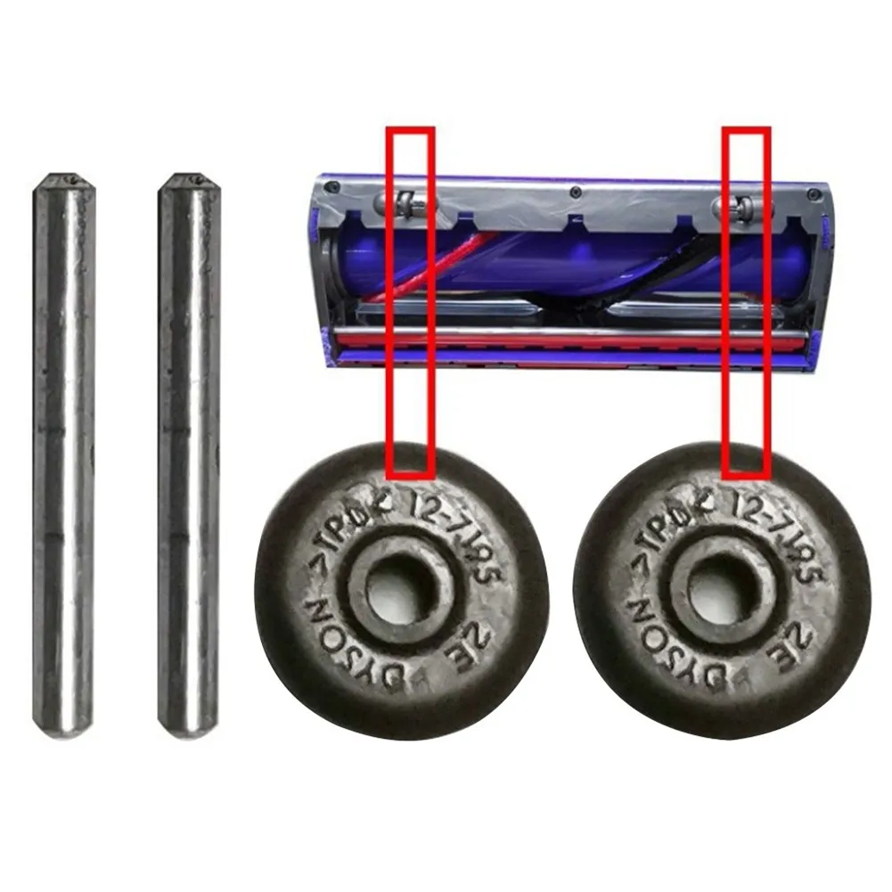 2 Set Spazzole Motorizzate Testine Assali Rulli Ruote Piccole Per Dyson Dc35 Dc44 Dc45 Dc59 Dc62 V6 Sv03 Sv05 Parti Aspirapolvere