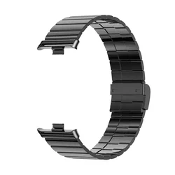 Stainless Steel Metal Strap Watchband Bracelet Wristband (Black)
