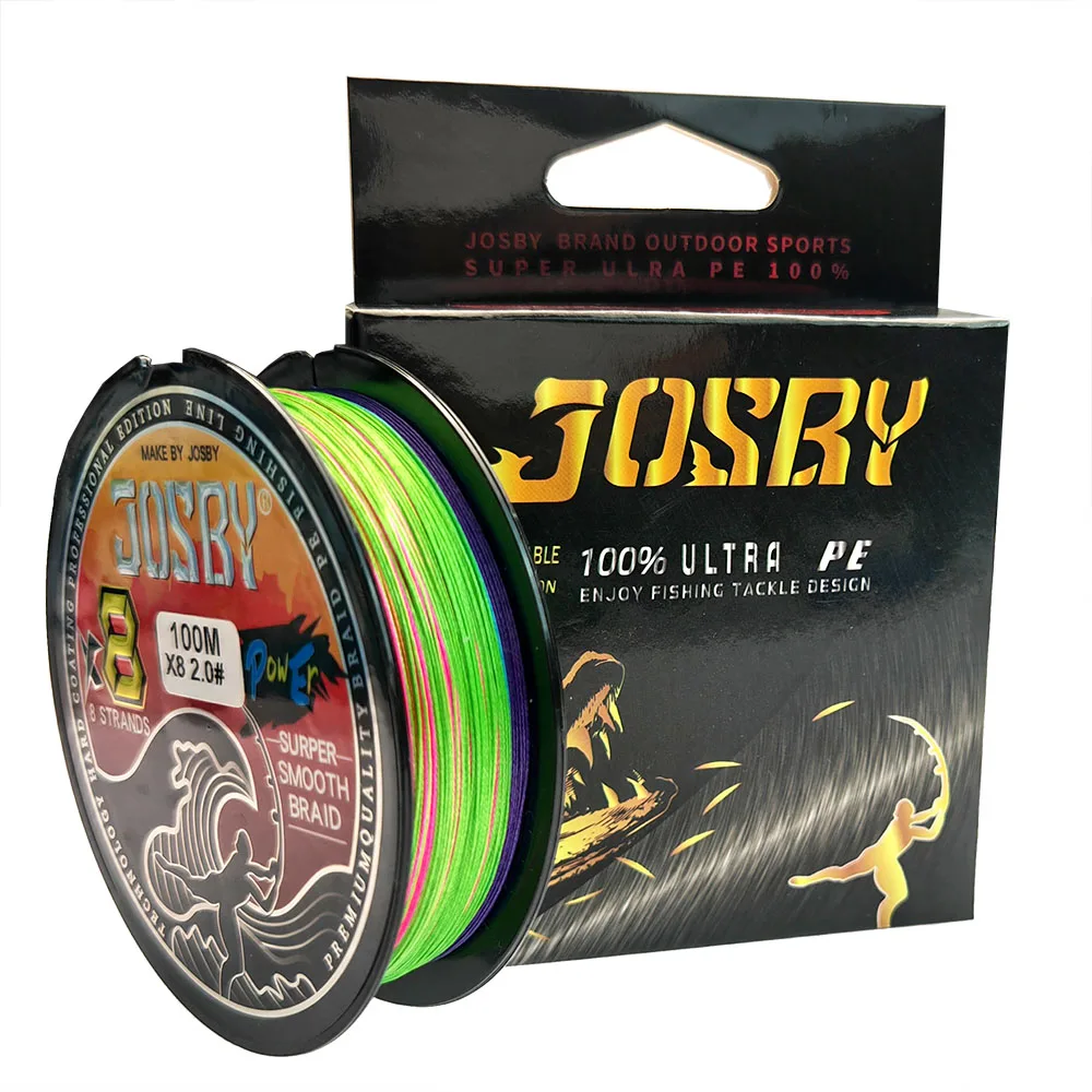 JOSBY Pesca Fly Fishing Line 8 Strand PE Carp Braided Wire Peche Sea Spinning Multifilamento Cord 12~120LB 1000M 500M 300M 150M 6