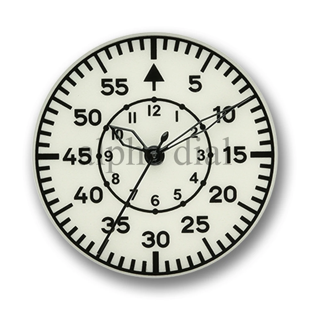 28.5mm 로고 없음 멸균 아라비아 숫자 파일럿 Seiko NH35/36/38/4R/6R 자동 무브먼트 케이스 핸즈 모드 부품 용 All-lume 다이얼