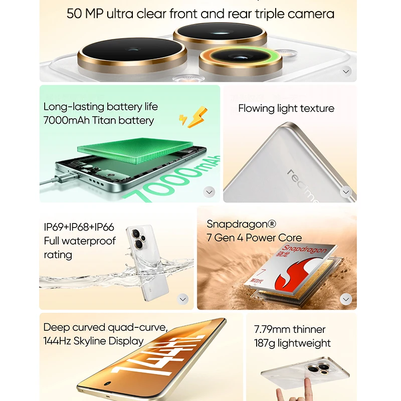 中国版 realme 15 Pro 5G スマートフォン 15Pro 80W SUPERVOOC 充電