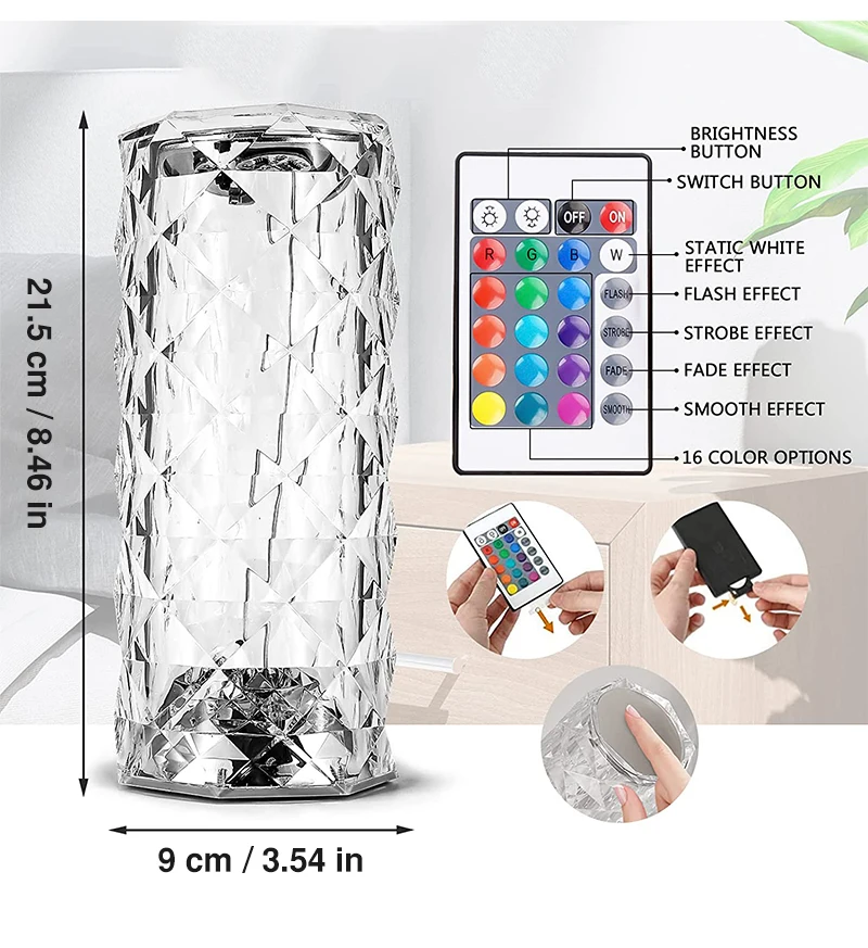 Crystal Touch Table Bedside Lamps