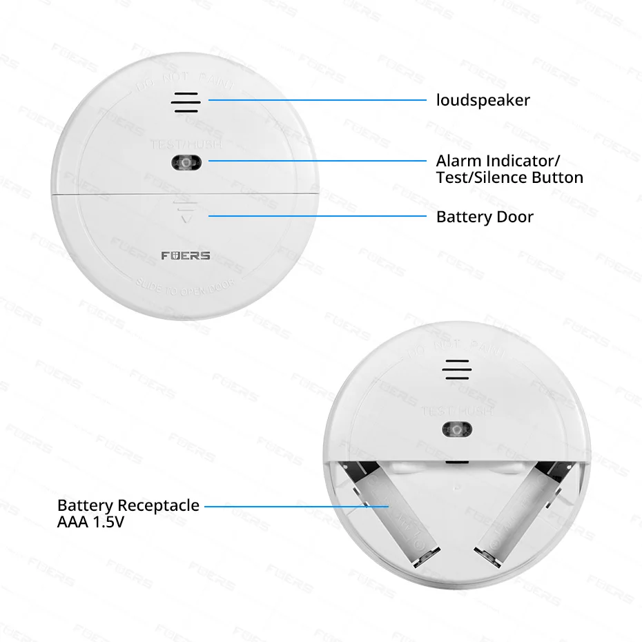 Fuers Wireless 433Mhz Smoke Detector Over 85db Independent Anti-Fire Smoke Sensor work with Wifi GSM Home Security System images - 6