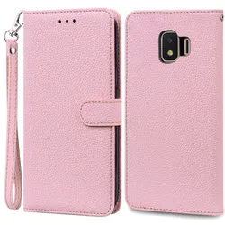 Stylish Wallet Flip Leather Case for Samsung Galaxy J2 Pro 2018 (Pink -Strap)