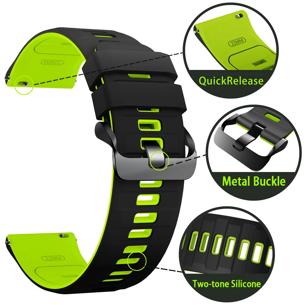 Versatile Silicone 22mm Watch Strap - Premium Design for Comfort and Style