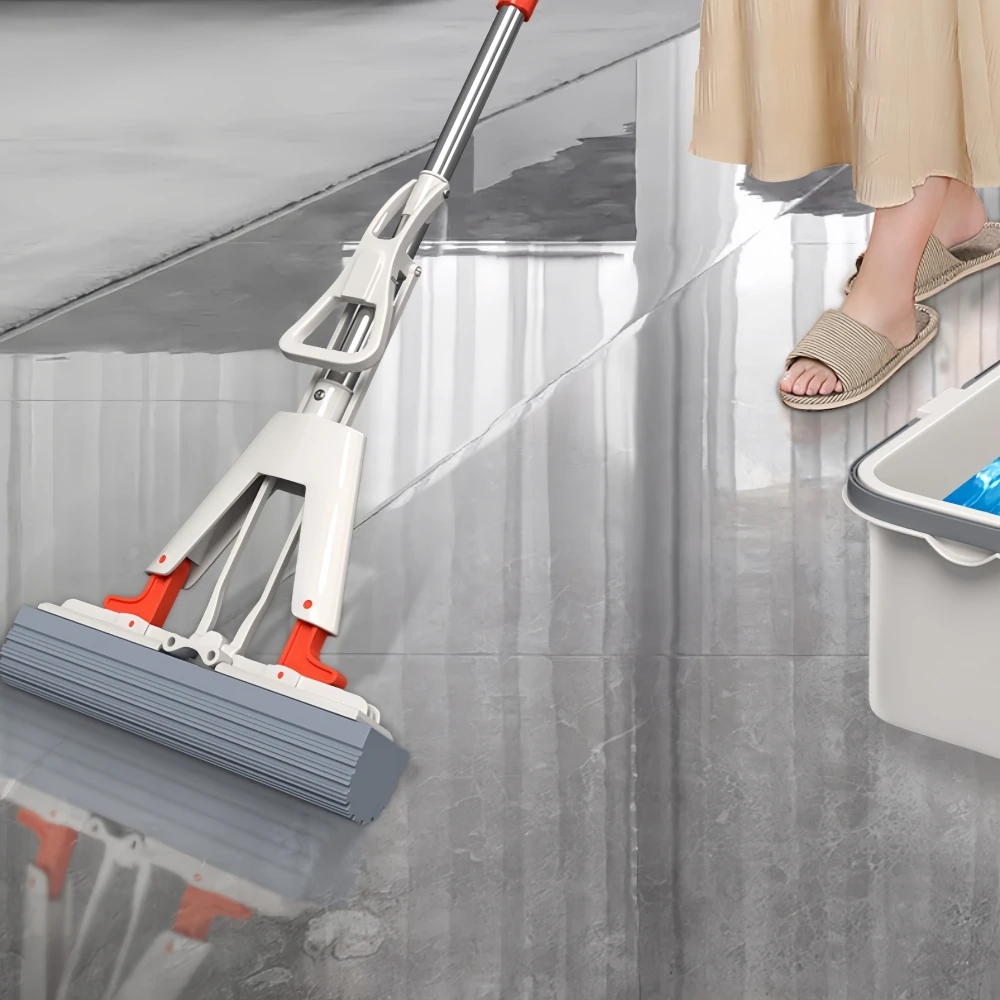 Squeeze Collodion Mop Foldable Water Free Hand Washing Cotton Head Replace
