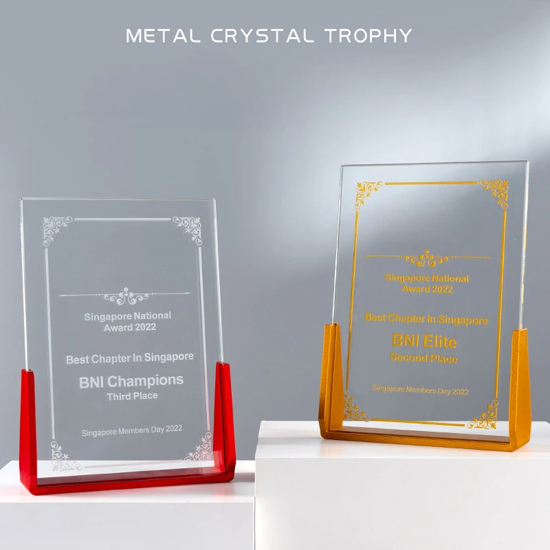 Customized High-end Crystal Trophy, Creative Medal Employee Annual Meeting Anniversary Celebration Souvenir Home Decoration, 1Pc
