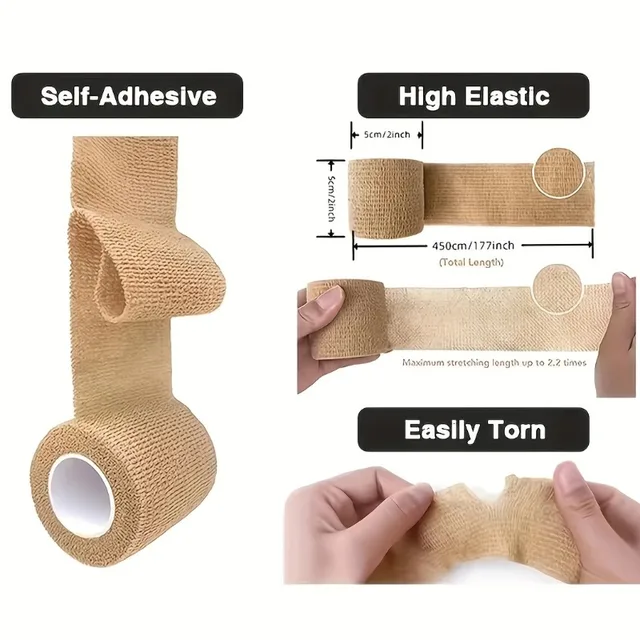 Portable Elastic Self-adhesive Bandage, Multi-color Breathable Sports Non-woven Finger Strap, Wrist, Ankle, Elbow, Shoulder Firs 3