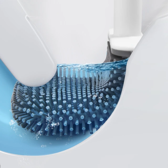 Ecoco Szilikon Wc Kefe Tartóval Műanyag Nem Fúró Falra Szerelt Lógó Mosdó Wc-Tisztító Szerszámok Kiegészítők - Image 4