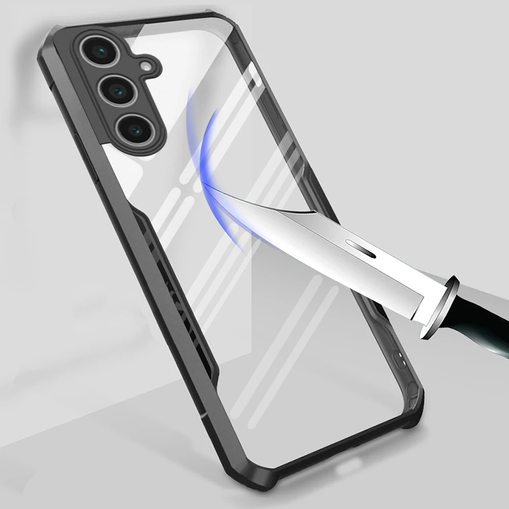Clear Shockproof Armor Case for Smartphone - Durable Transparent Protection Cover