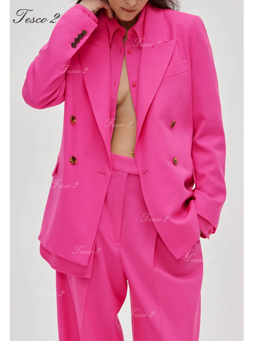 Loose Women Suit Peak Lapel Long Sleeve Women's Elegant Suit Pants And Jacket For Formal Wedding Party Suit