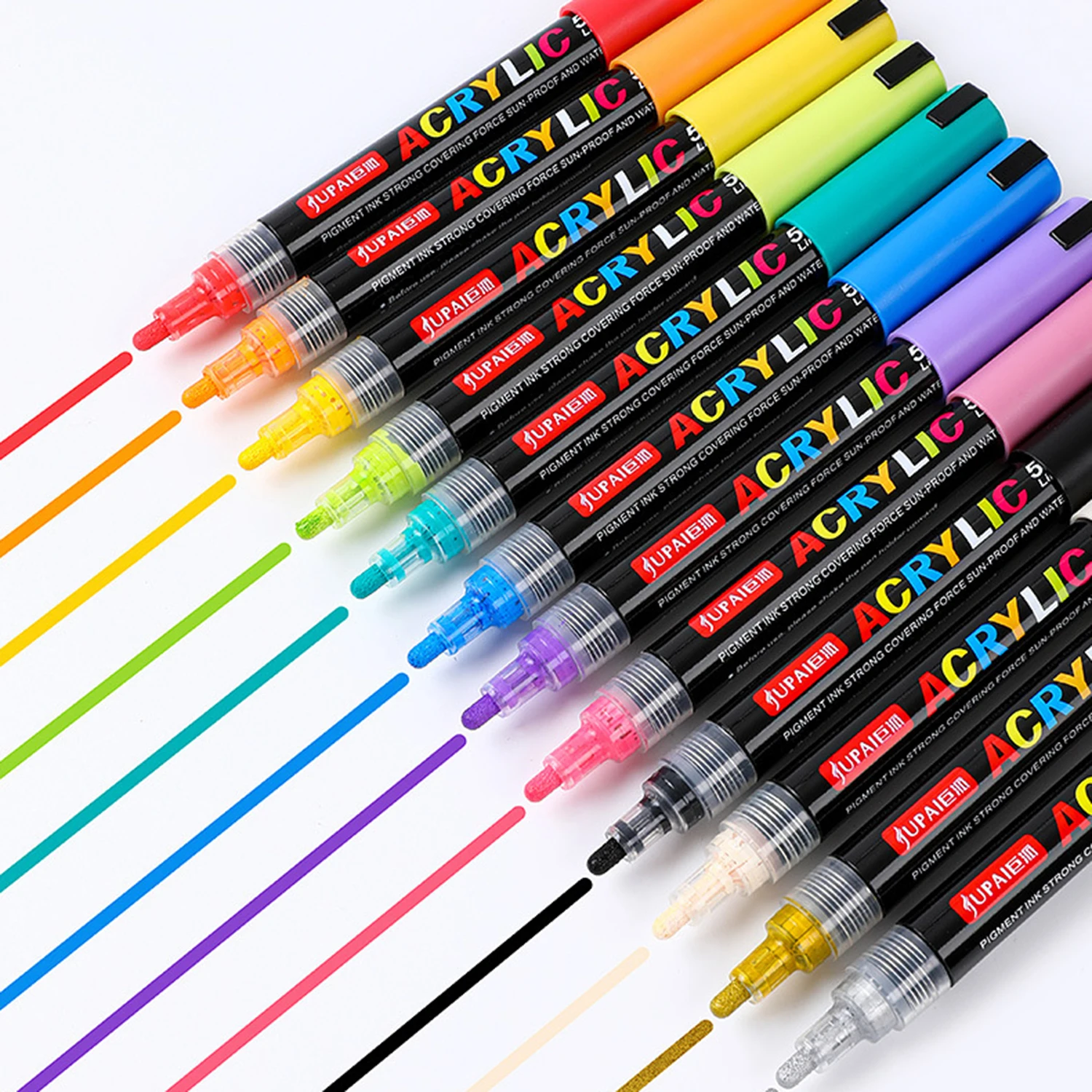 

Acrylic Paint Markers 2.0-4.0mm Middle Tip Paint Pens,Graffiti Markers, Permanent Markers for Kids Rock Windows or DIY Craft