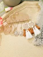 White Tassel Shell Earrings set