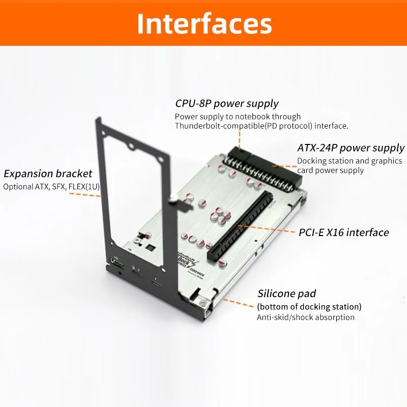 Base de carga TH3P4G3 para ordenador portátil, dispositivo de carga PD de 85W, compatible con Thunderbolt, GPU, Notebook a tarjeta gráfica externa, 40Gbps, Macbook y Windows