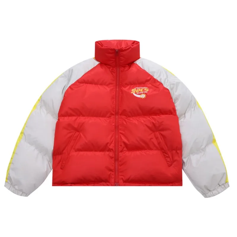 

Harajuku Cotton Jacket Tops 2023 Jackets Winter Jackets Parkas Streetwear Hip Hop Letter Printed Thick Warm Bubble Padded Coats