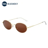 BLUEMOKY Retro Oval Polarized Sunglasses for Women Men Trendy Round Metal Shades With UV400 Protection Sun Glasses