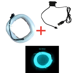 Flexible Neon LED Strip for Car Interior Decoration - USB - Powered Ambient Lighting (1M)