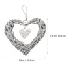 3 Pcs Heart Shaped Hanging Decorations Door Wreath Rattan Wicker Wall Decor Living Room Bedroom Kitchen Home Decor Wind Chimes 5