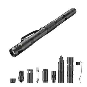 Multifunctional Ballpoint Pen With 100LM Flashlight Tactical Self-Defense Pen Fragile Window Breaker EDC Outdoor Survival Tool 1