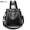 New Women Leather Backpack Rivet School Bags For Teenage Girls Fashion Female Bagpack Schoolbag Sac Feminina Mochila Backpacks 1
