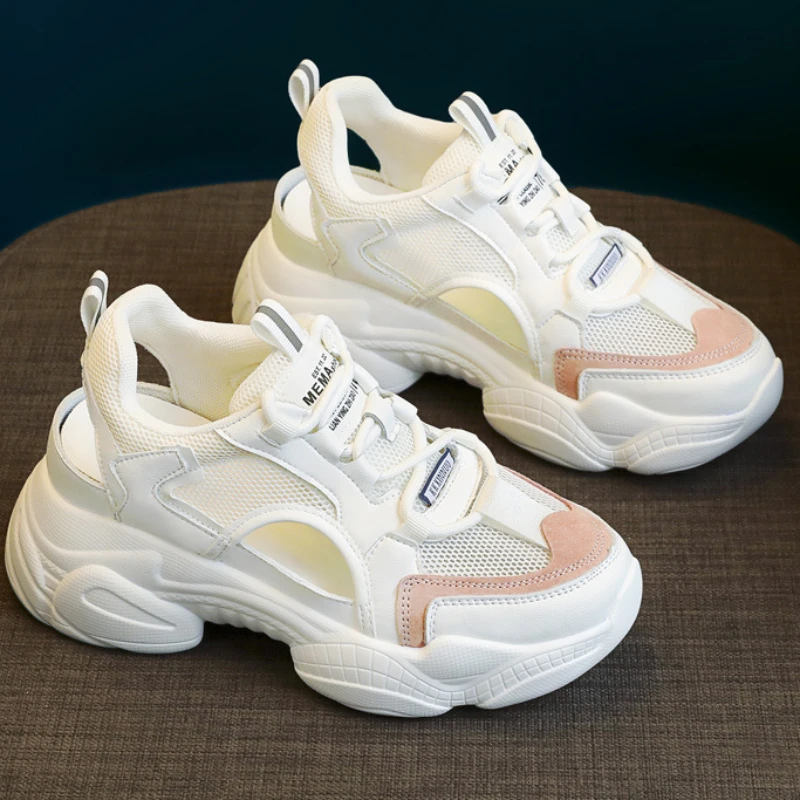 

Women Sandals New Korean Closed Tou Sandals Lady Thick Sole Comfort Lace Up Breathable Sneakers Women's Shoes Zapatos Para Mujer