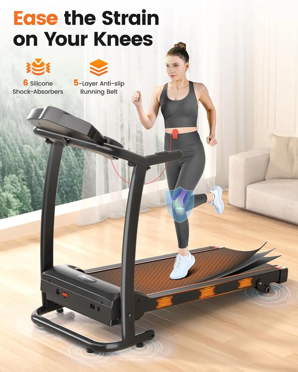 Treadmill with Incline, 3.0HP Foldable Treadmill for Home Office Small Space Portable Walking 240 Lbs