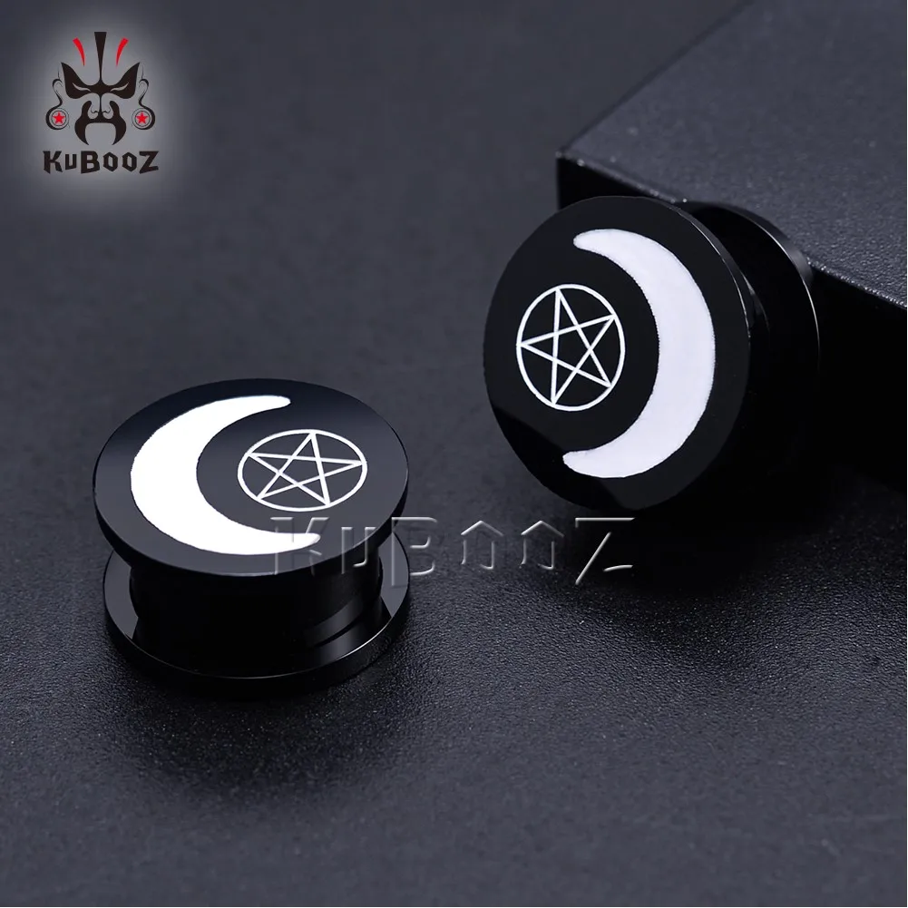 Wholesale Price Acrylic Star Moon Black Ear Tunnels Piercing Body Jewelry Earrings Plugs Gauges Expanders Stretchers 32PCS