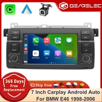 GEARELEC Android 14 CarPlay pour BMW E46 M3 318 320 325 330 335 autoradio 7 "sans fil CarPlay Android Auto stéréo GPS WIFI 64GB 1