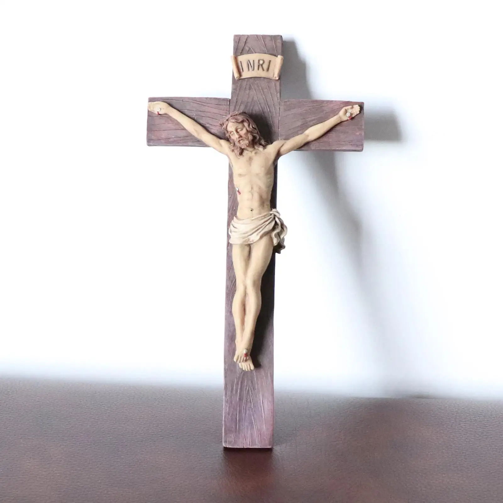 Resin Crucifix Jesus Christ Cross Statue Figurine Perfect Gifts for Car Home Chapel Decoration Collective