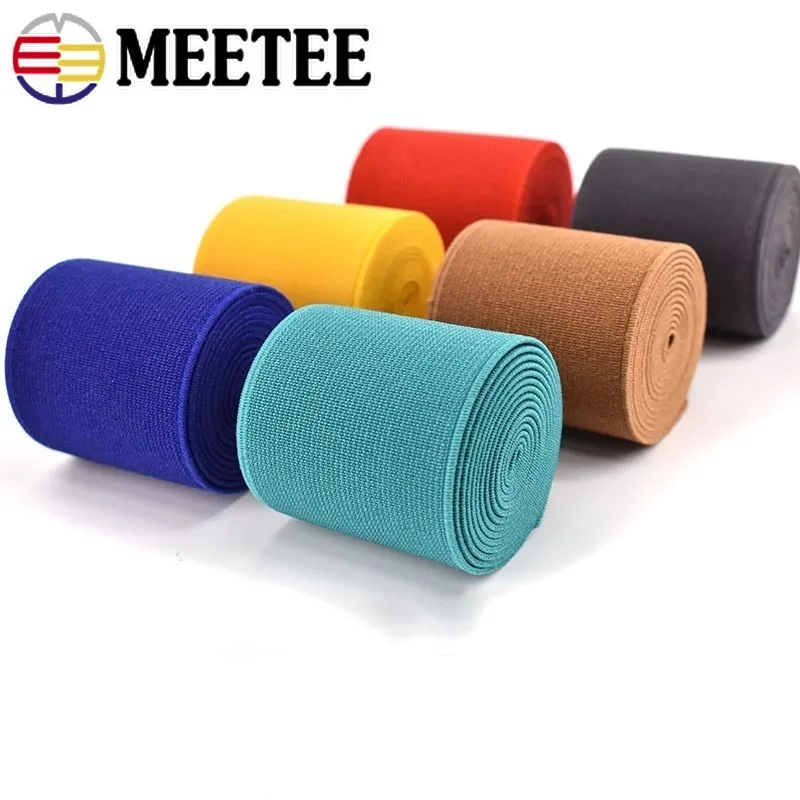 

5Meters Meetee 5cm Width Elastic Band for Trousers Skirt Waistband Tape Rubber Belt DIY Sewing Shoes Clothing Bags Accessories